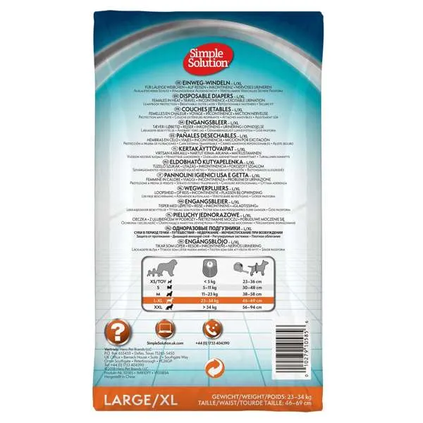 Simple Solution Disposable Diaper Large / X-Large - 12 Pack