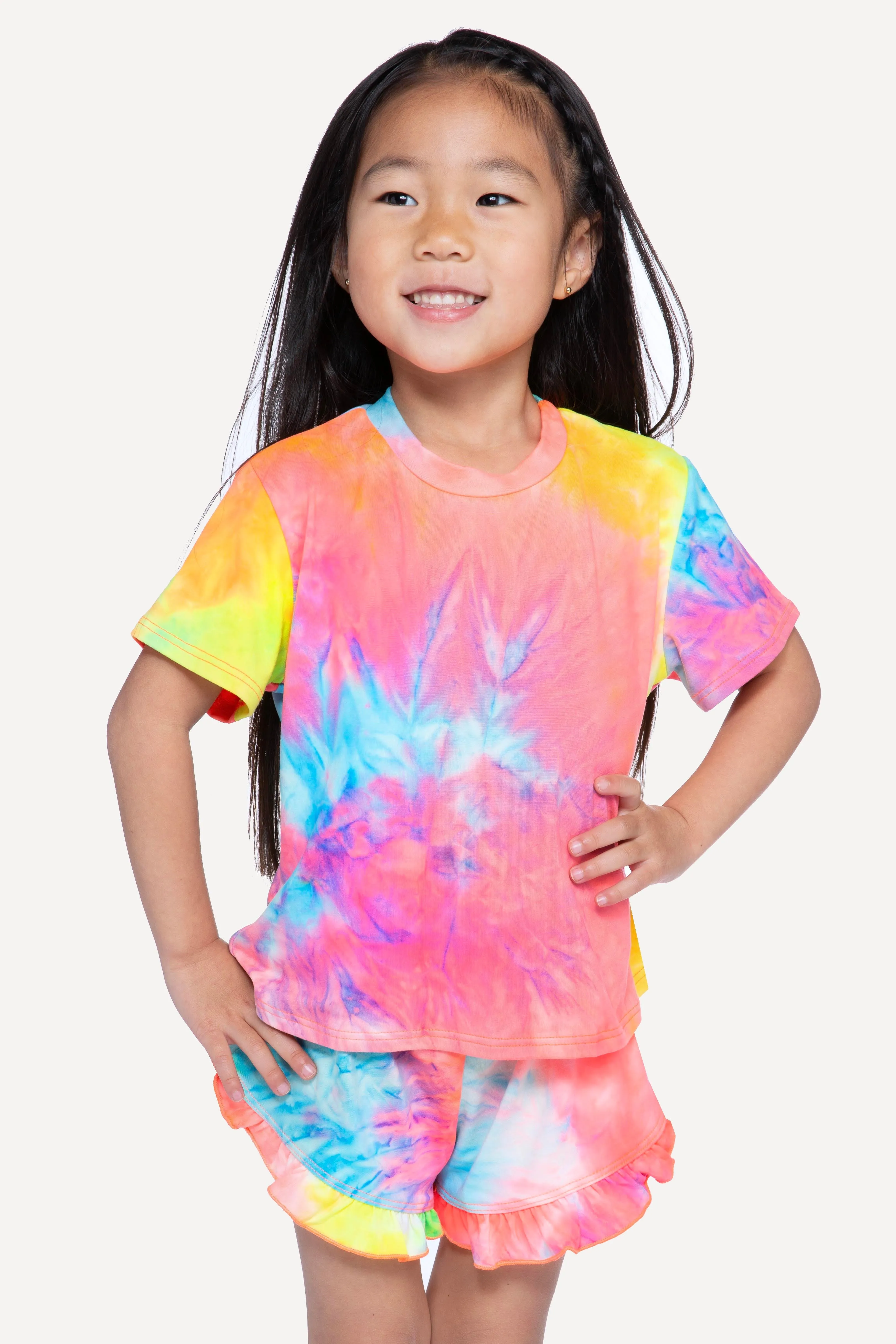 Simply Soft Short Sleeve Easy Tee - Neon Snowcone Tie Dye