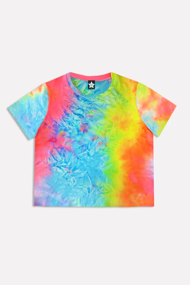 Simply Soft Short Sleeve Easy Tee - Neon Snowcone Tie Dye