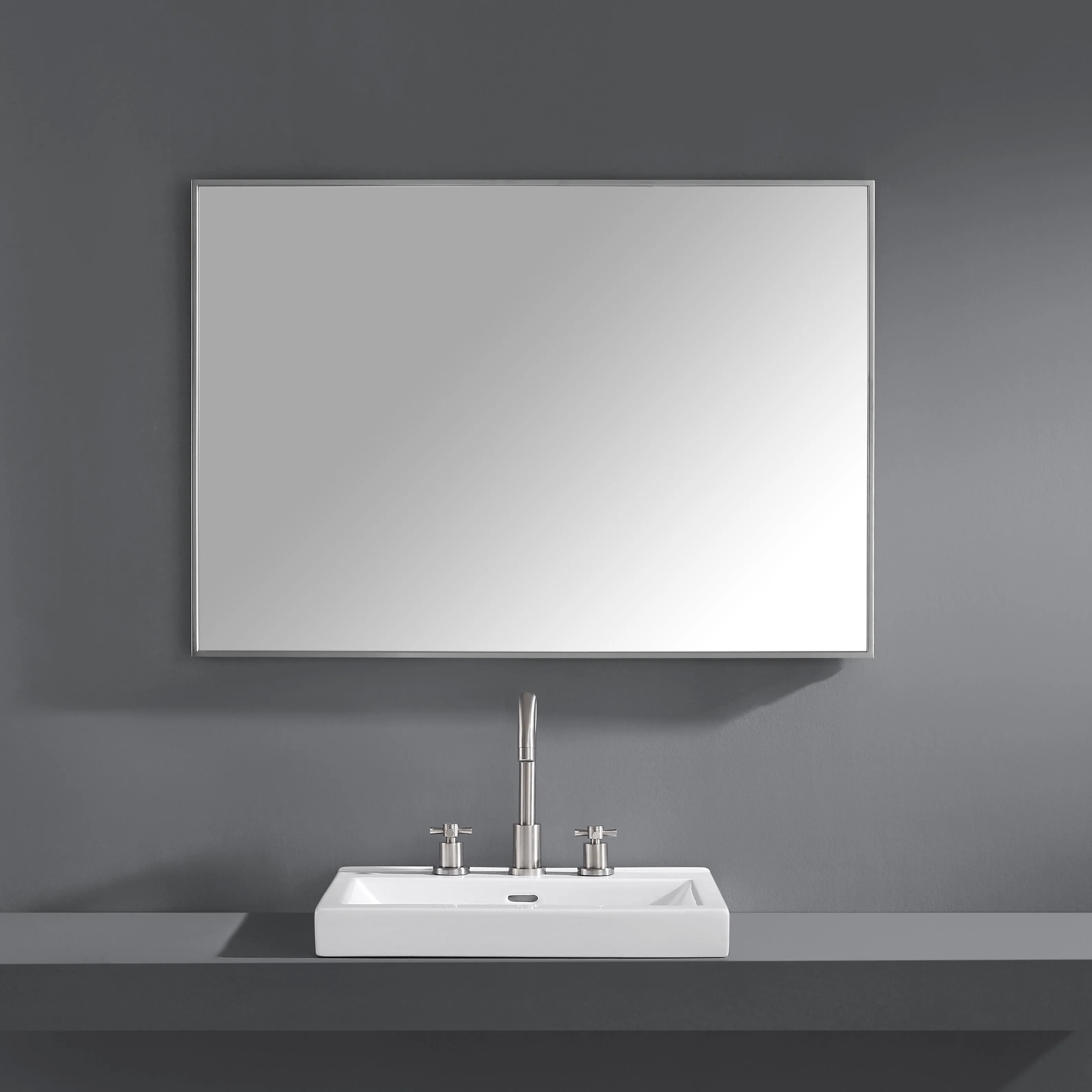 Sonoma 39 in. Bathroom Mirror with Stainless Steel Metal Frame