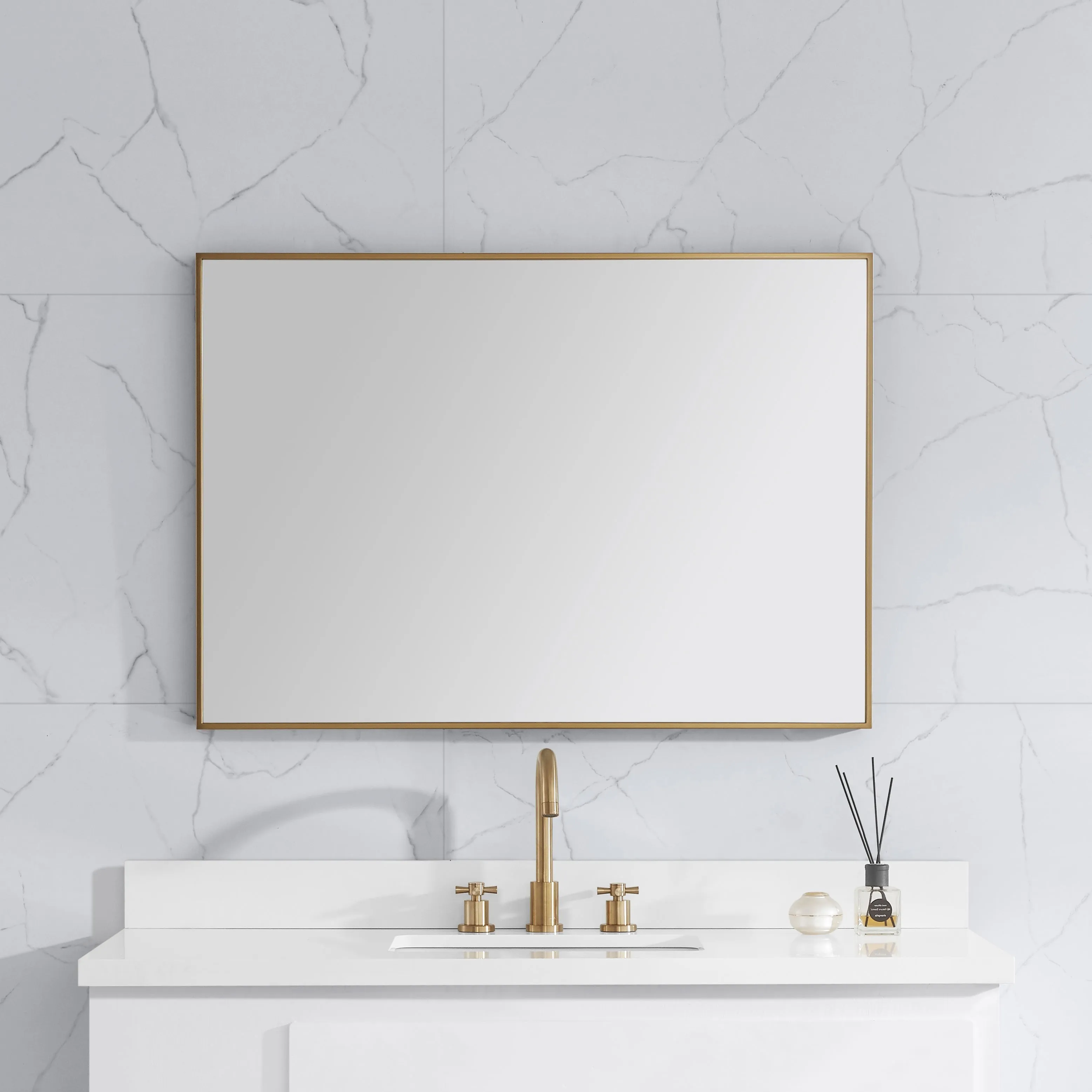 Sonoma 39 in. Bathroom Mirror with Stainless Steel Metal Frame