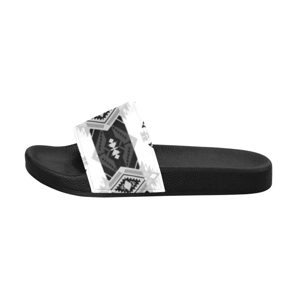 Sovereign Nation Black and White Women's Slide Sandals