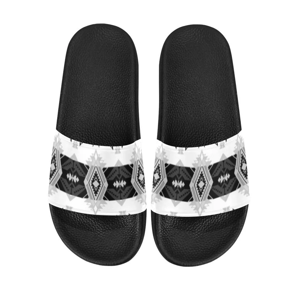 Sovereign Nation Black and White Women's Slide Sandals