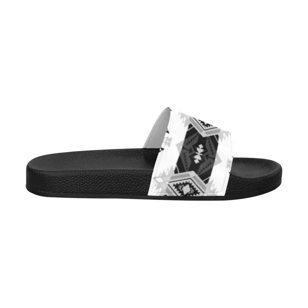 Sovereign Nation Black and White Women's Slide Sandals