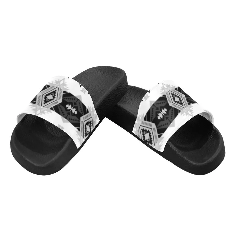 Sovereign Nation Black and White Women's Slide Sandals