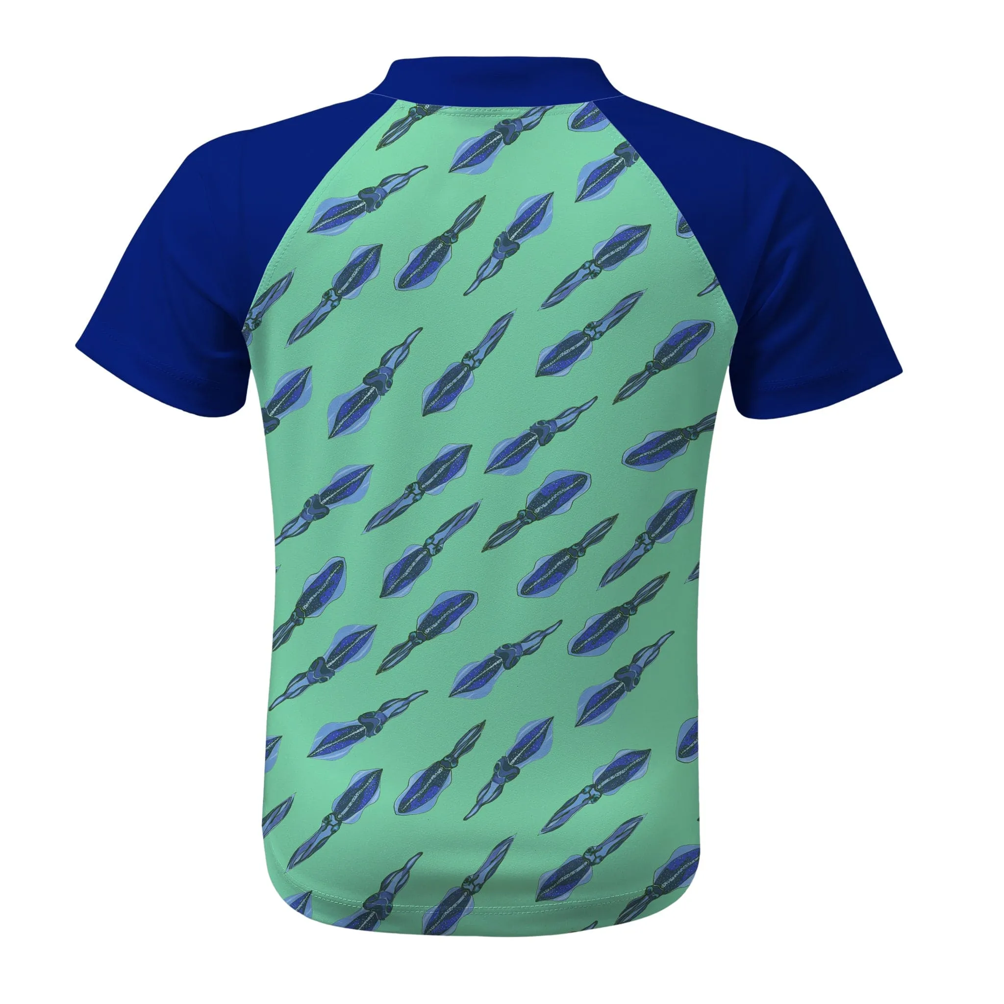 Squiddy Tales (Green) Short Sleeve Zip Rashie