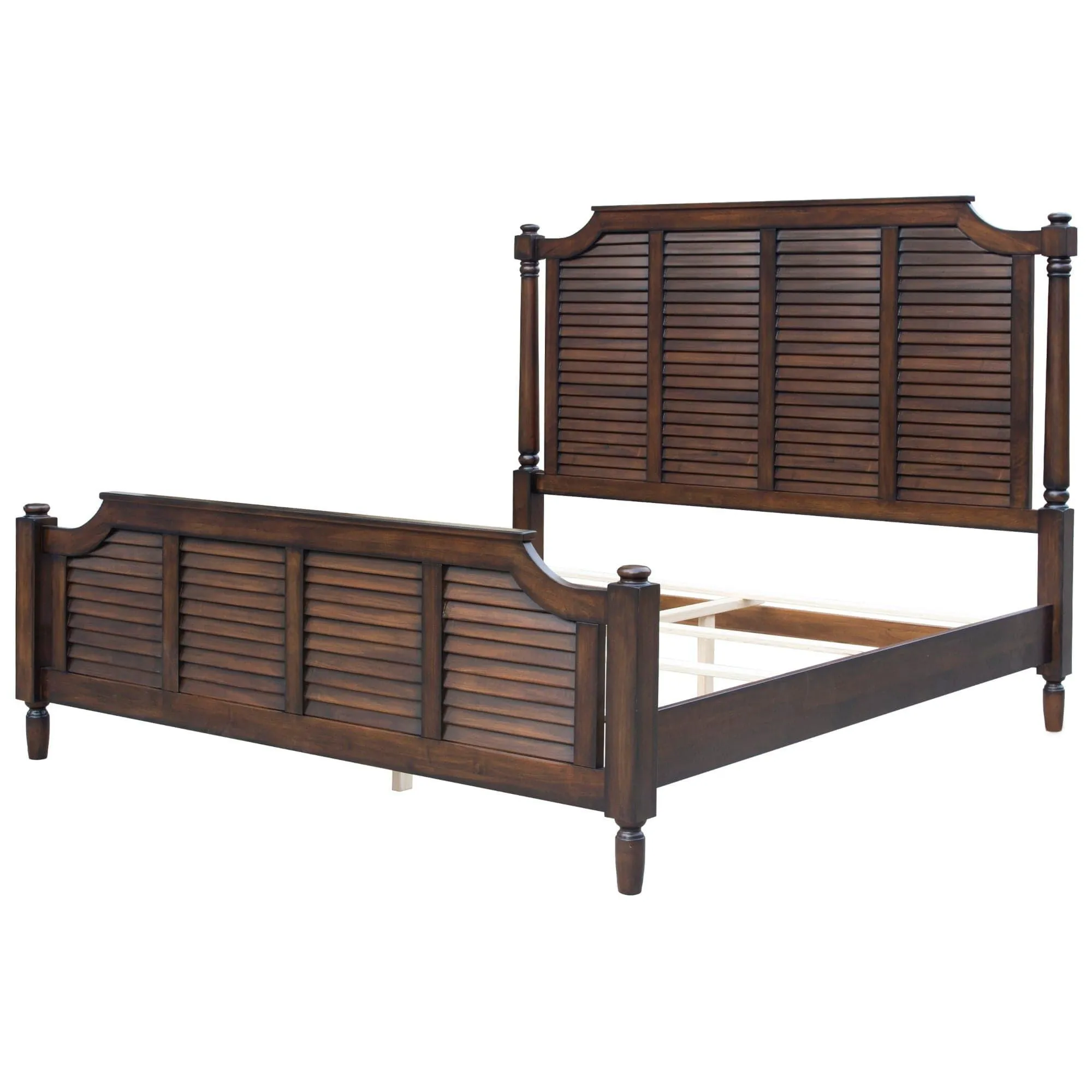 Sunset Trading Bahama Shutter 5 Piece Queen Bedroom Set in Walnut Brown