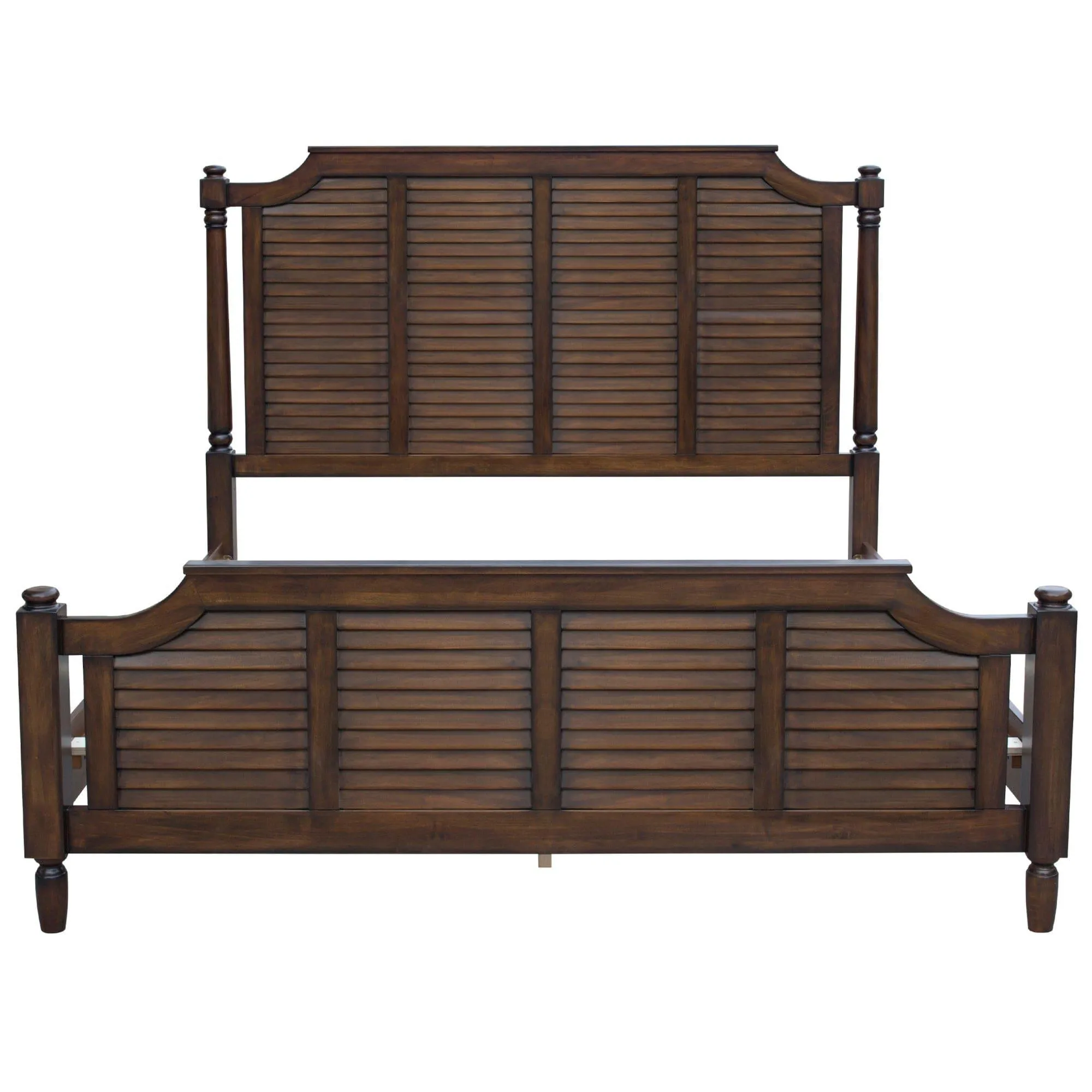 Sunset Trading Bahama Shutter 5 Piece Queen Bedroom Set with 3 Drawer Nightstand in Walnut