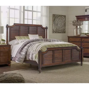 Sunset Trading Bahama Shutter King Bed in Tropical Walnut Brown