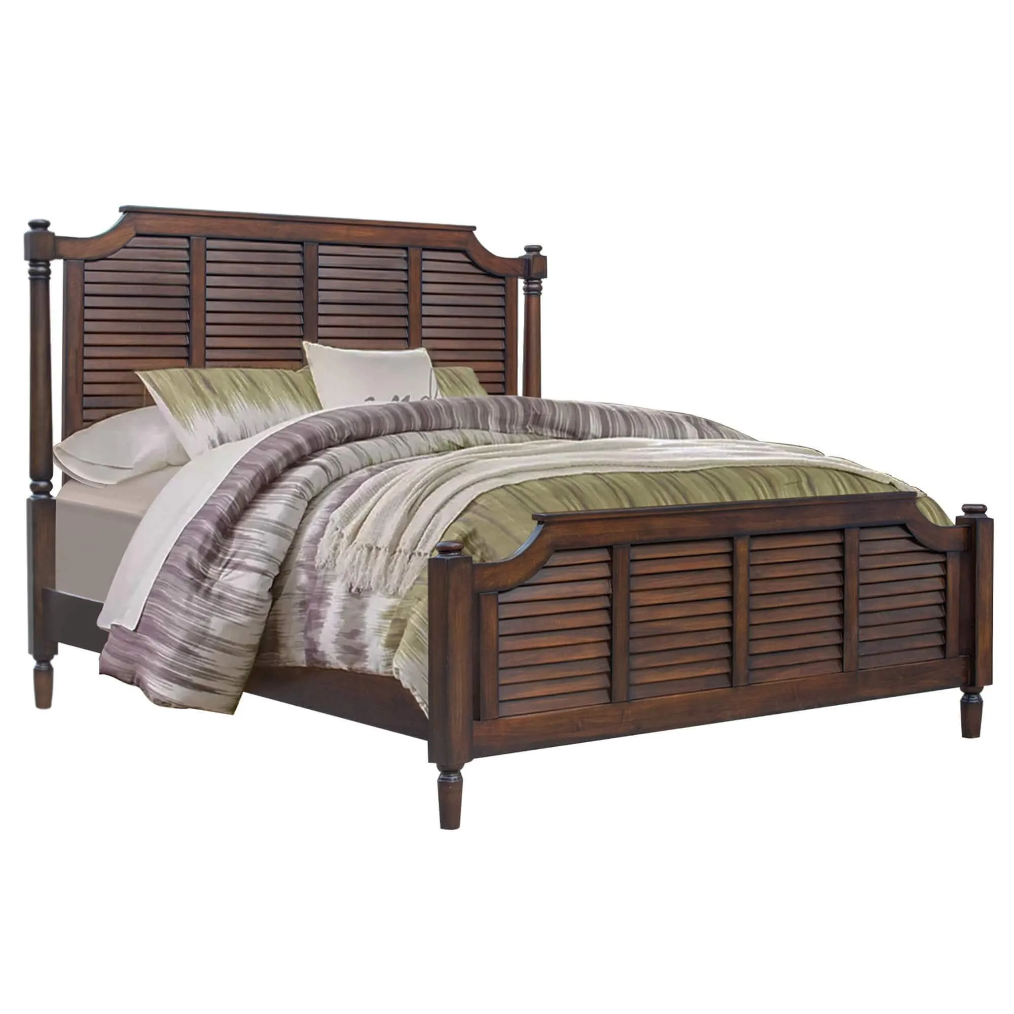 Sunset Trading Bahama Shutter King Bed in Tropical Walnut Brown