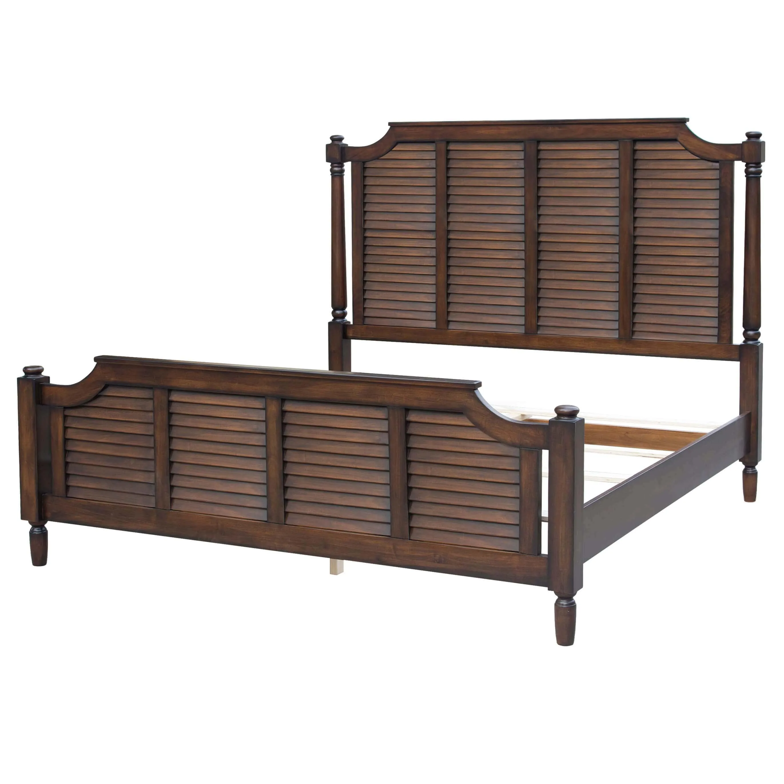 Sunset Trading Bahama Shutter King Bed in Tropical Walnut Brown