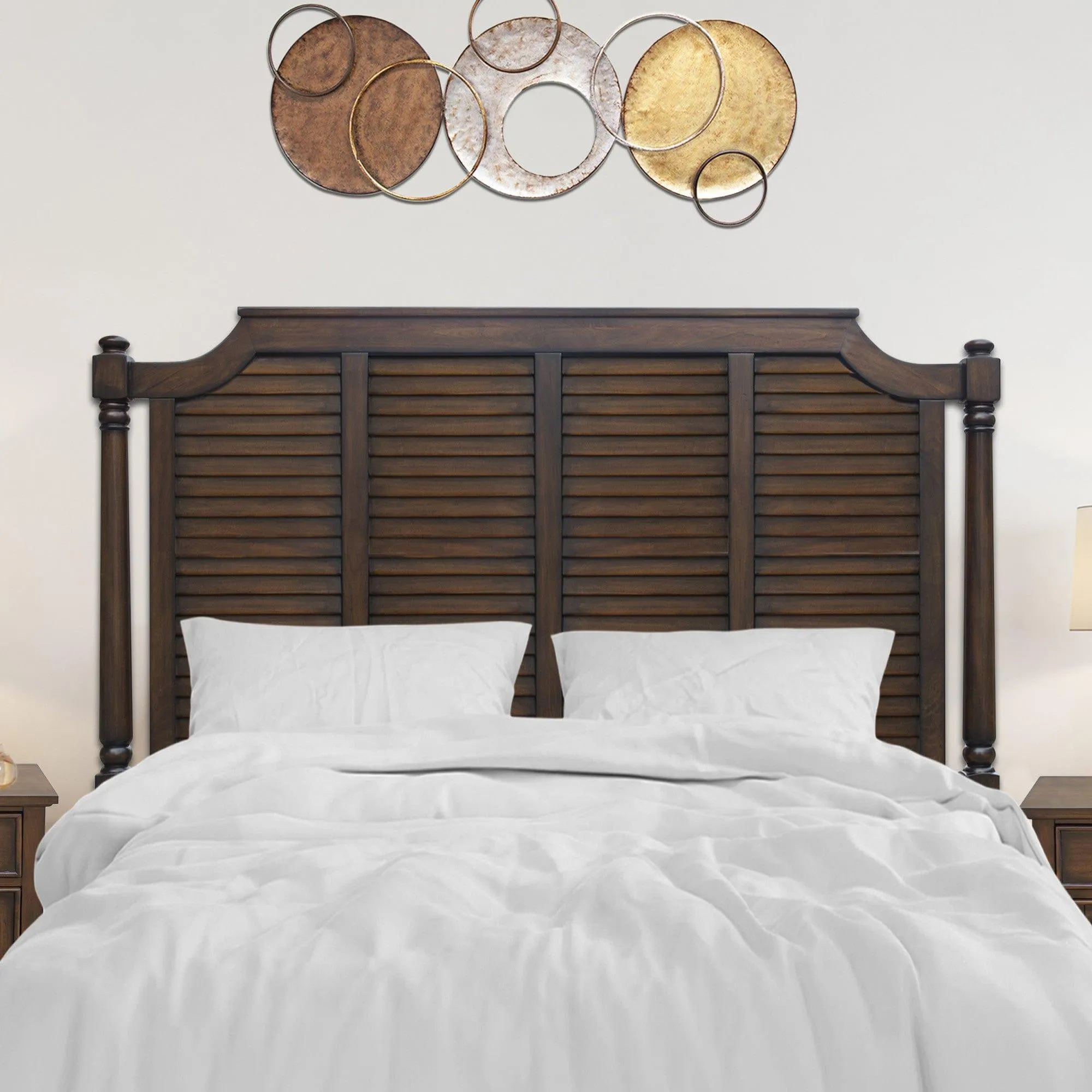 Sunset Trading Bahama Shutter King Bed in Tropical Walnut Brown