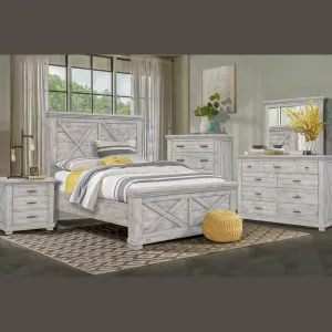 Sunset Trading Crossing Barn 5 Piece Queen Bedroom Set in Gray Acacia Wood