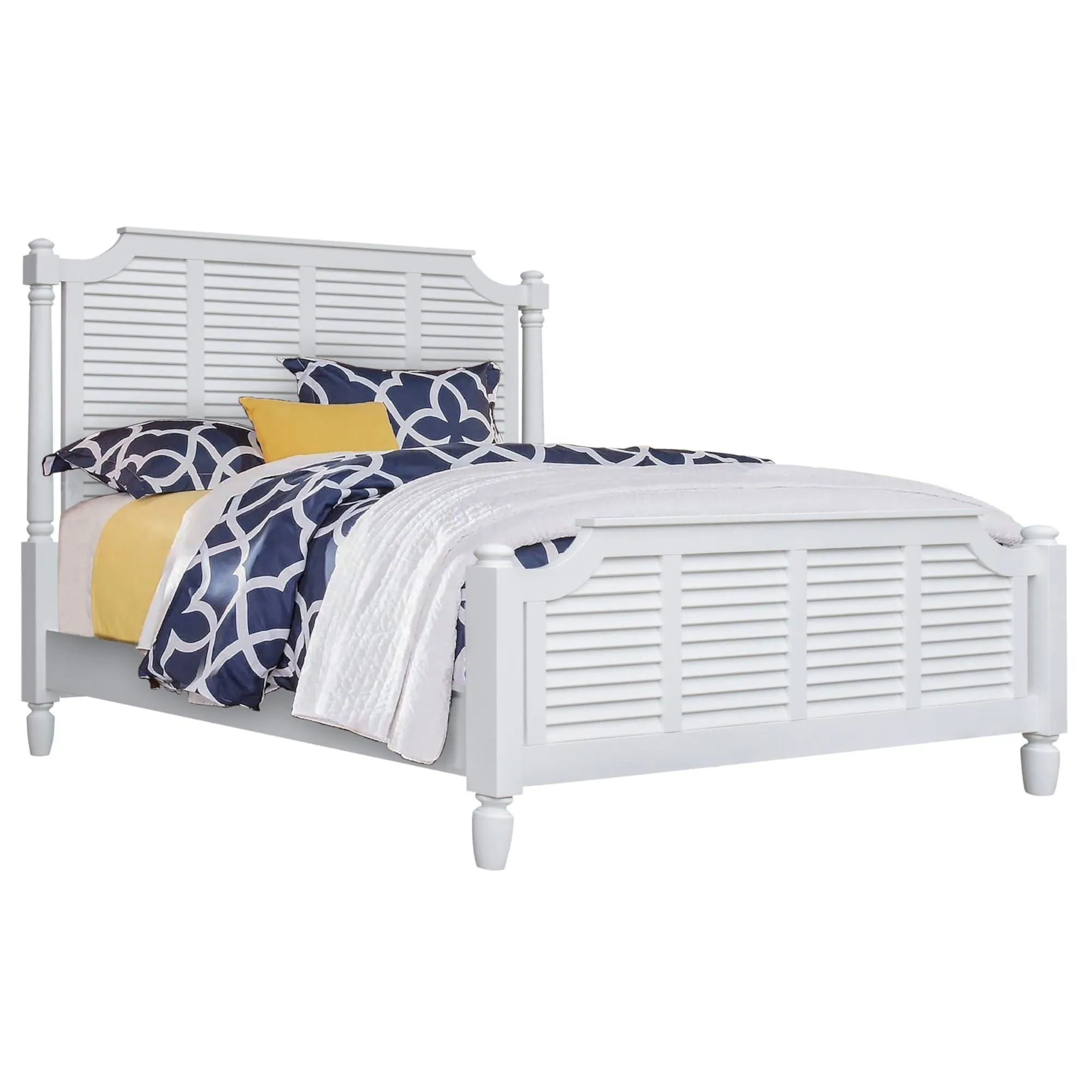 Sunset Trading Shutter Wood King Bed in White