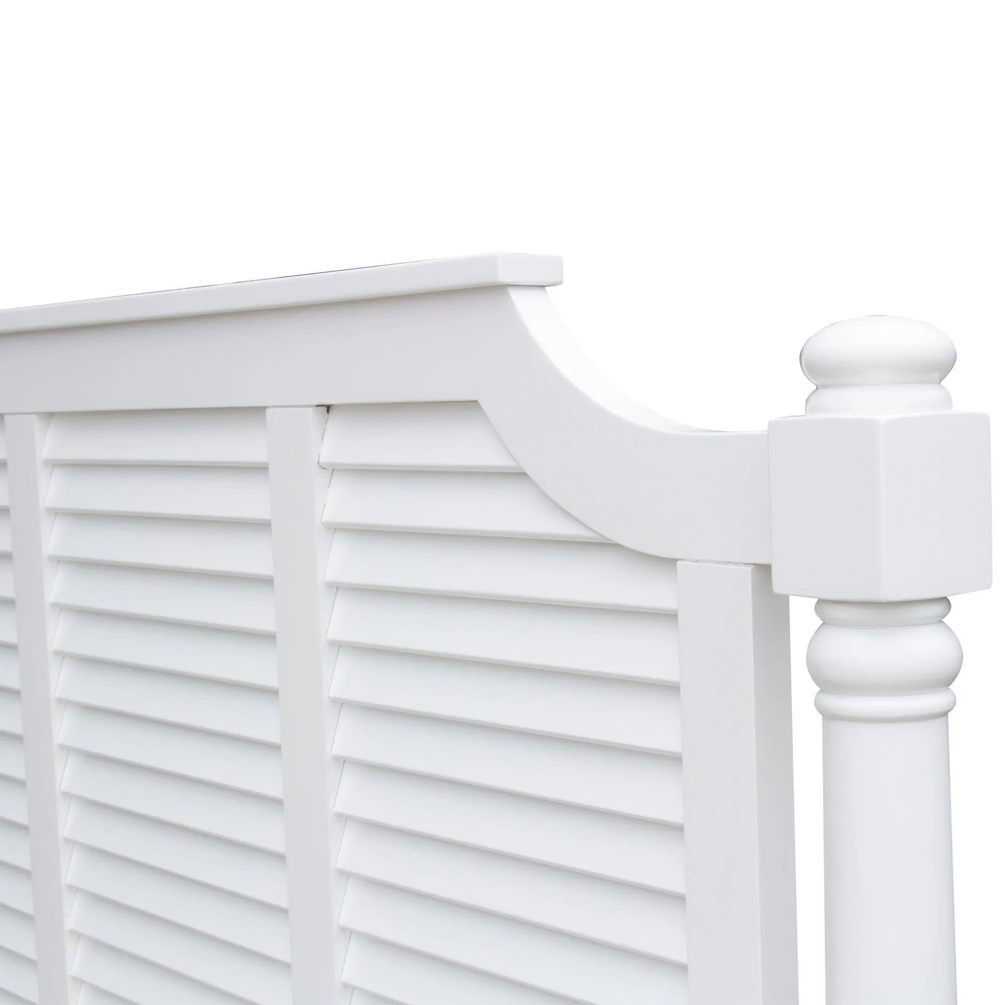 Sunset Trading Shutter Wood King Bed in White