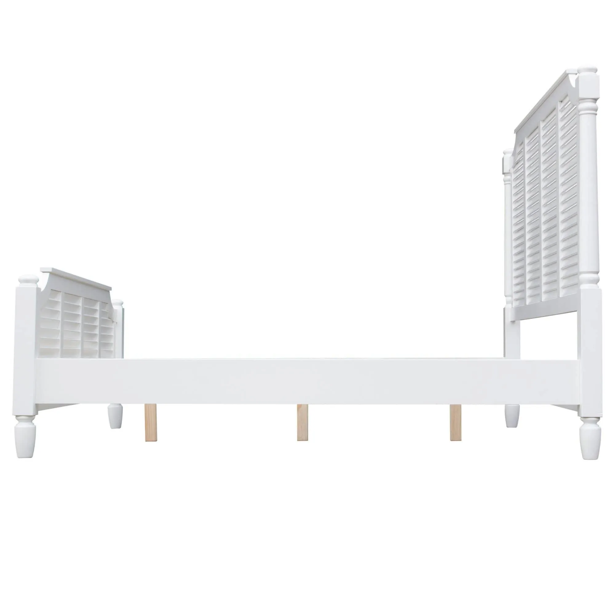 Sunset Trading Shutter Wood King Bed in White