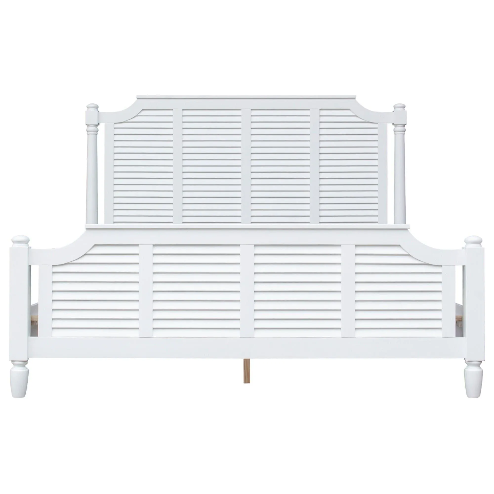 Sunset Trading Shutter Wood King Bed in White