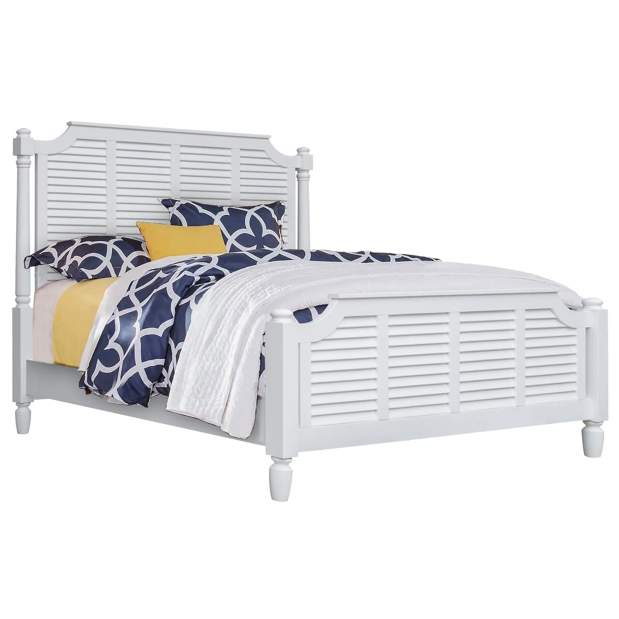 Sunset Trading Shutter Wood Queen Bed in White