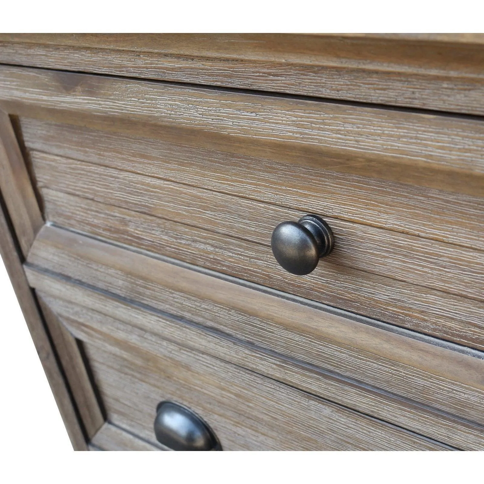 Sunset Trading Solstice 5 Drawer Bedroom Chest in Gray and Brown Acacia