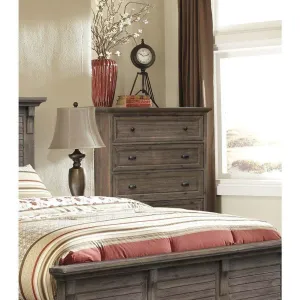 Sunset Trading Solstice 5 Drawer Bedroom Chest in Gray and Brown Acacia