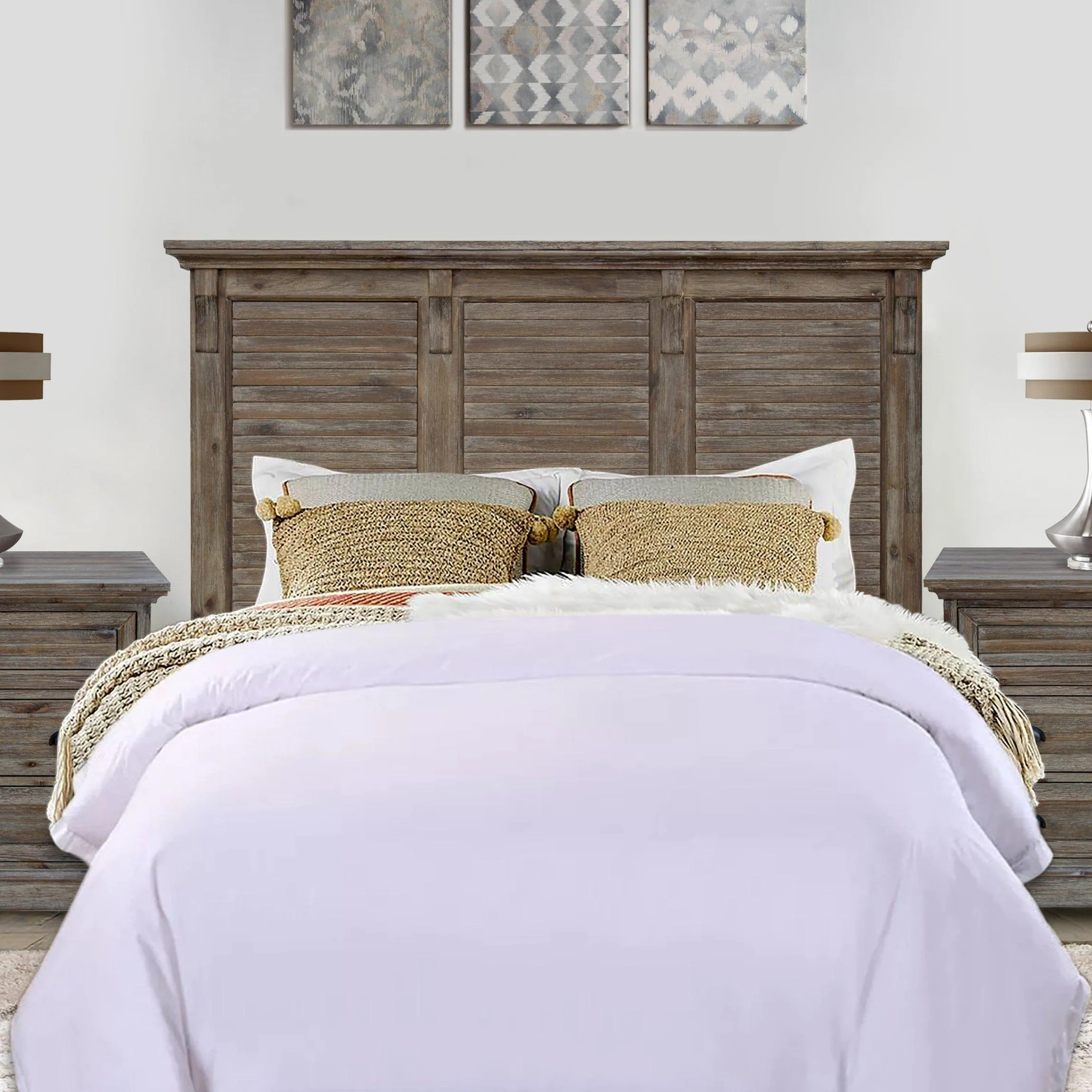 Sunset Trading Solstice King Bed in Gray and Brown Acacia