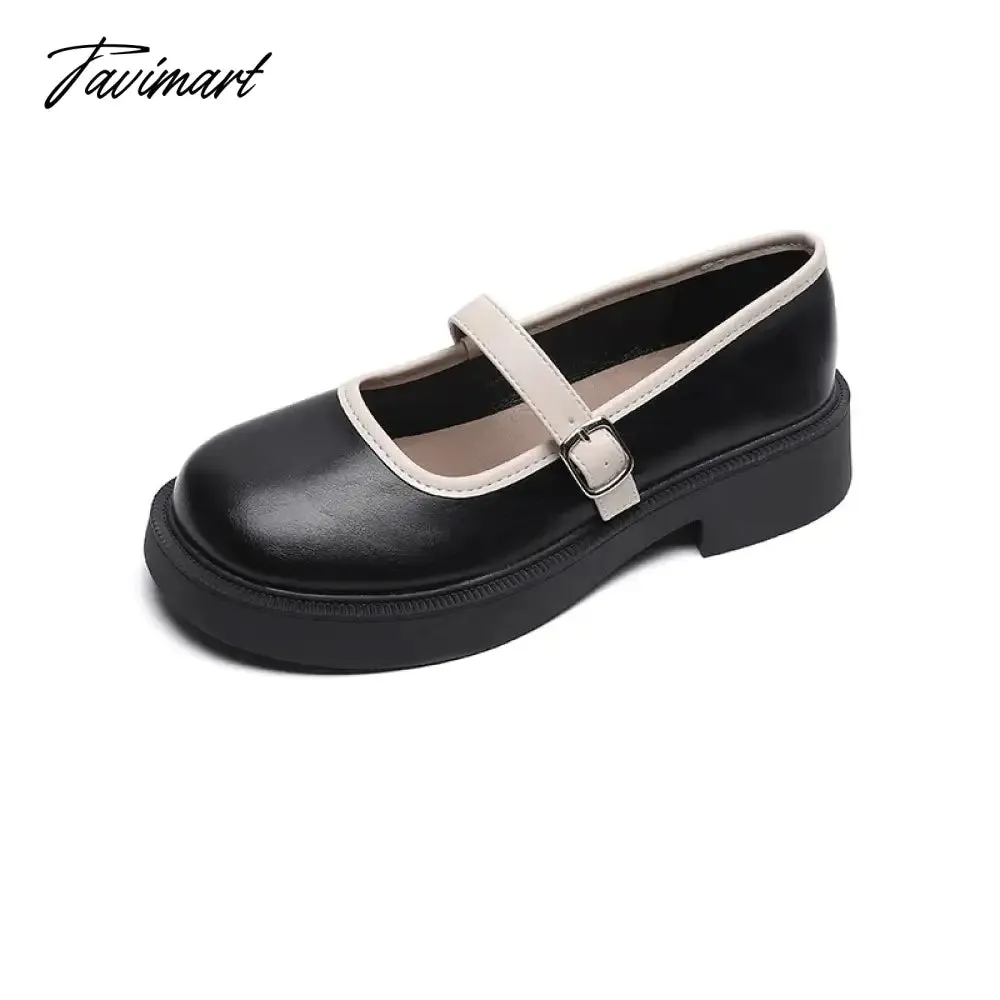 Tavimart spring new women's leather shoes Trendy shallow mouth design Korean style casual loafers banquet and office wear 41-43