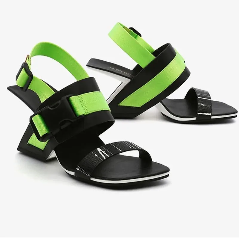 TEEK - Easel Back Strap Sport Buckle Wedge Sandals