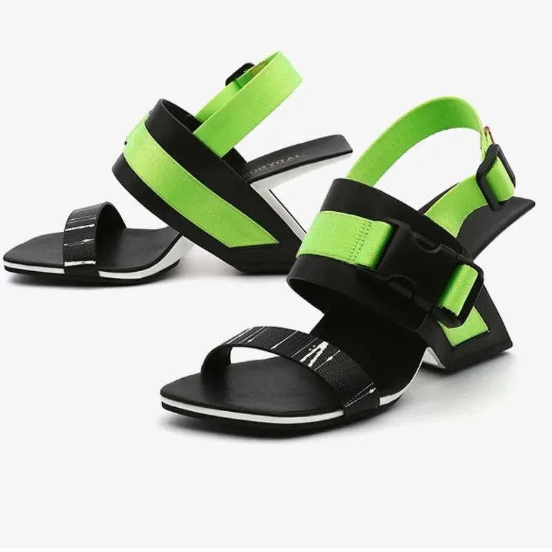 TEEK - Easel Back Strap Sport Buckle Wedge Sandals