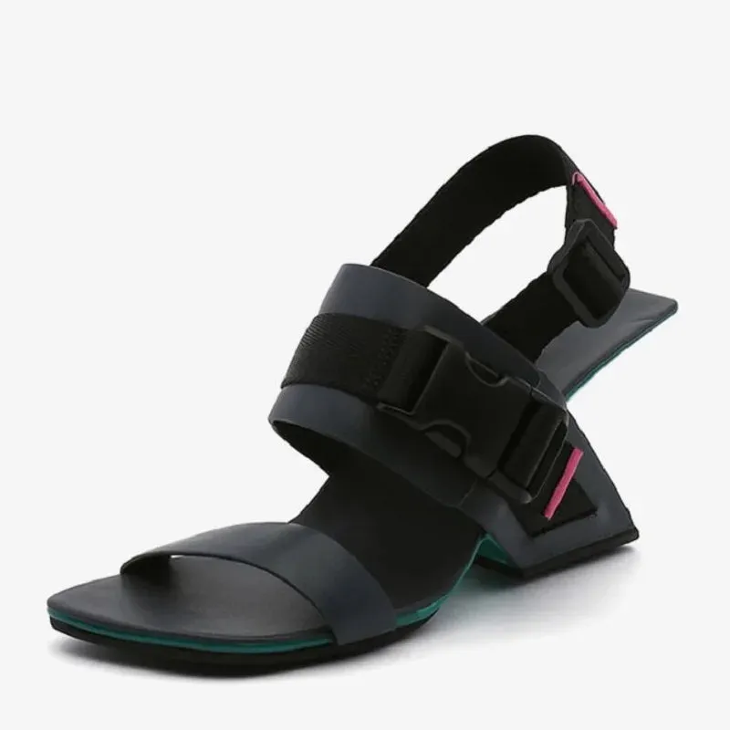 TEEK - Easel Back Strap Sport Buckle Wedge Sandals