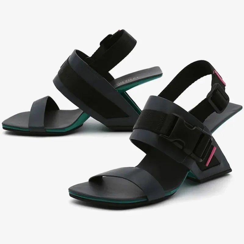 TEEK - Easel Back Strap Sport Buckle Wedge Sandals