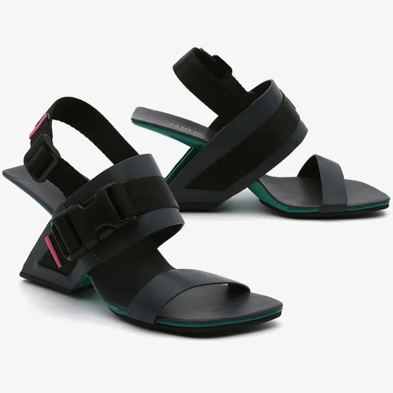 TEEK - Easel Back Strap Sport Buckle Wedge Sandals