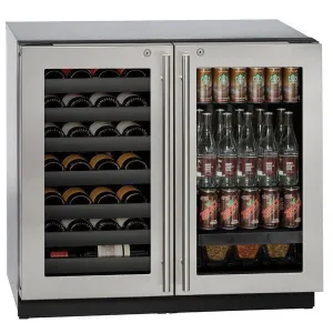 U-Line U3036BVWCS13B 3036bvwc 36" Beverage Center With Stainless Frame Finish and Lock (115 V/60 Hz)