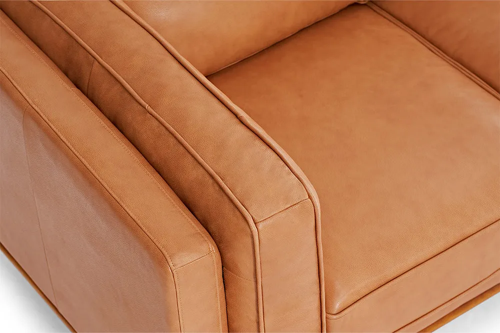 Valencia Artisan Leather Accent Chair, Cognac