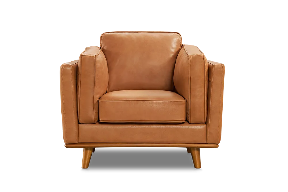 Valencia Artisan Leather Accent Chair, Cognac