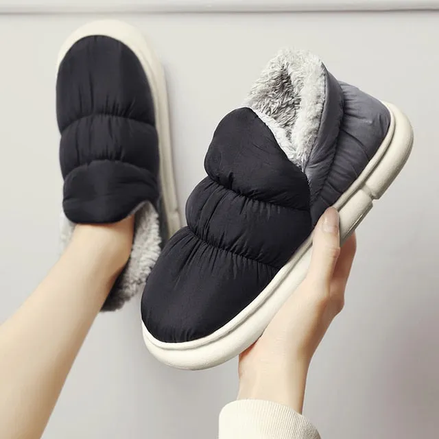 Waterproof Unisex Plush Slip-on Shoes