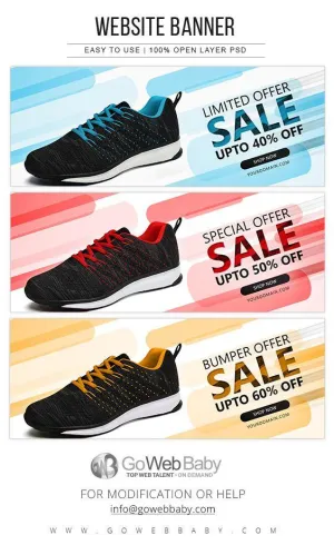 Website Banners - Footwear Store For Website Marketing