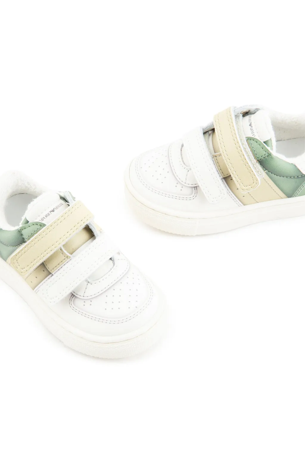 White and Green Baby Sneakers