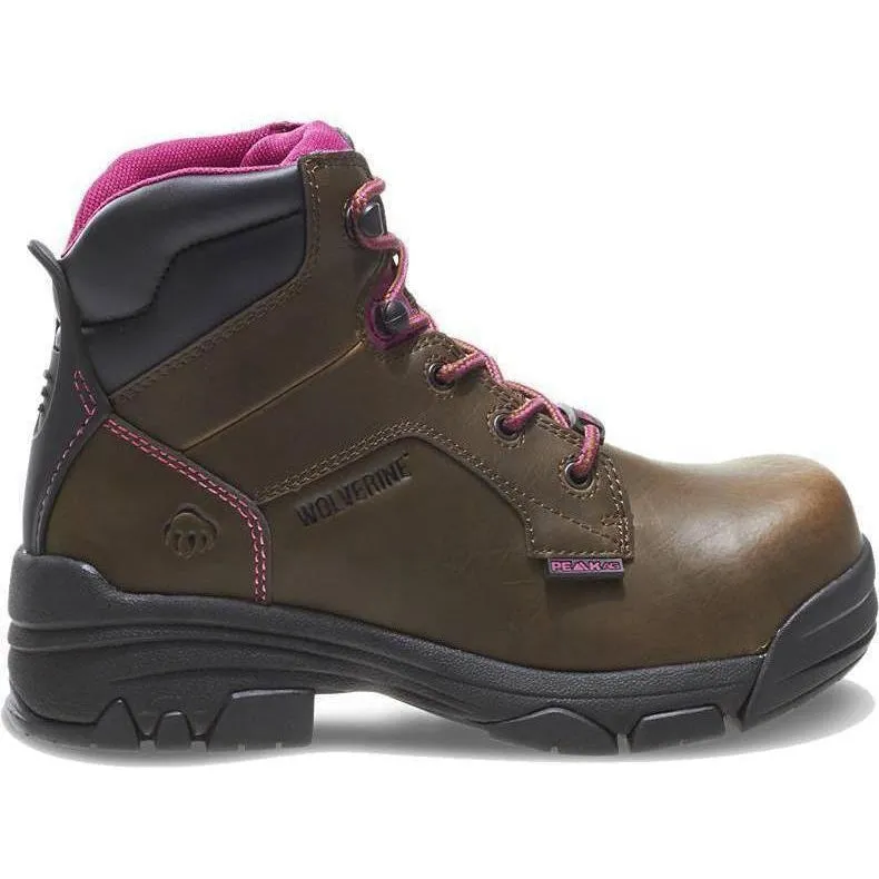 Wolverine Women's Merlin 6" Comp Toe WP EH Work Boot - Brown - W10383