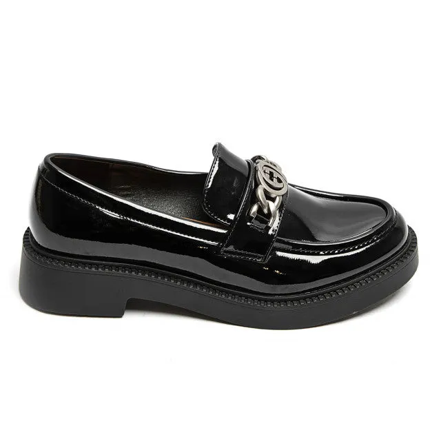 Women's Loafer in Patent Black or Faux suede leopard