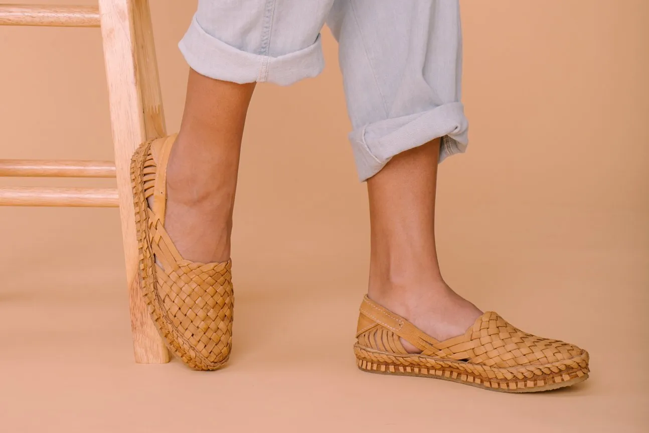 Women's Woven Flat in Honey   No Stripes by Mohinders