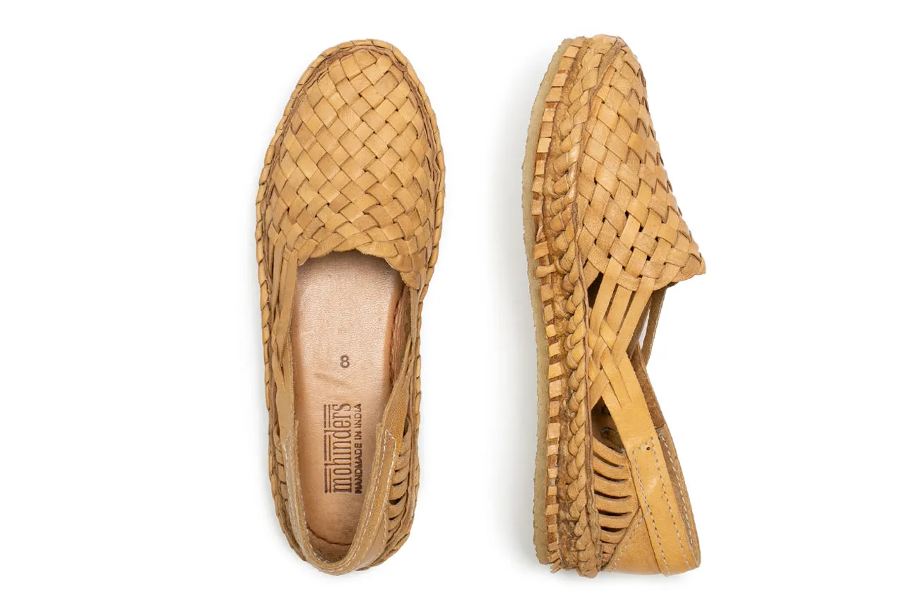 Women's Woven Flat in Honey   No Stripes by Mohinders