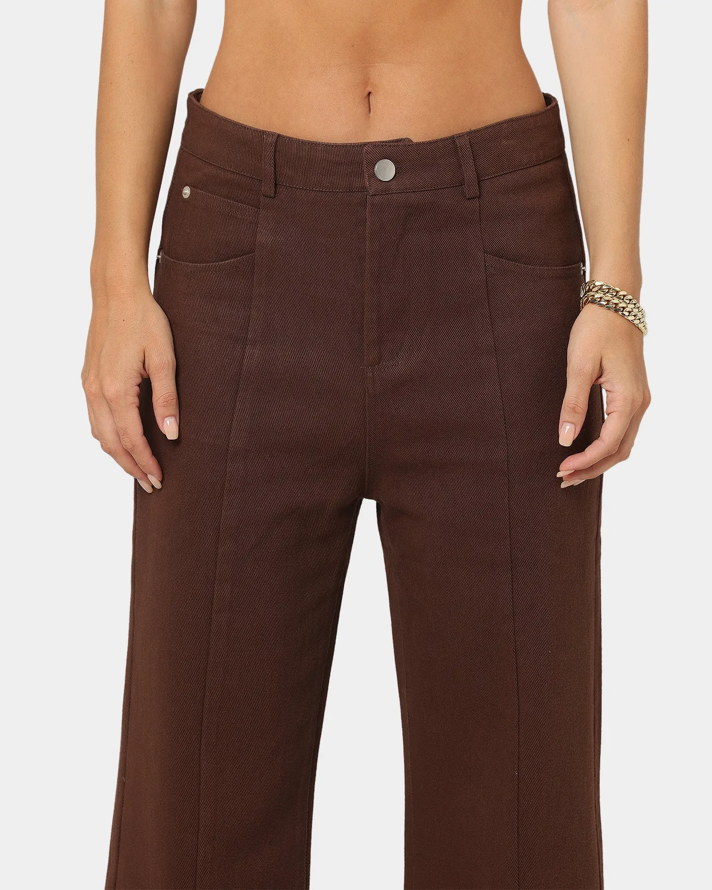 XXIII Women's Siobhan Seam Split Pants Brown