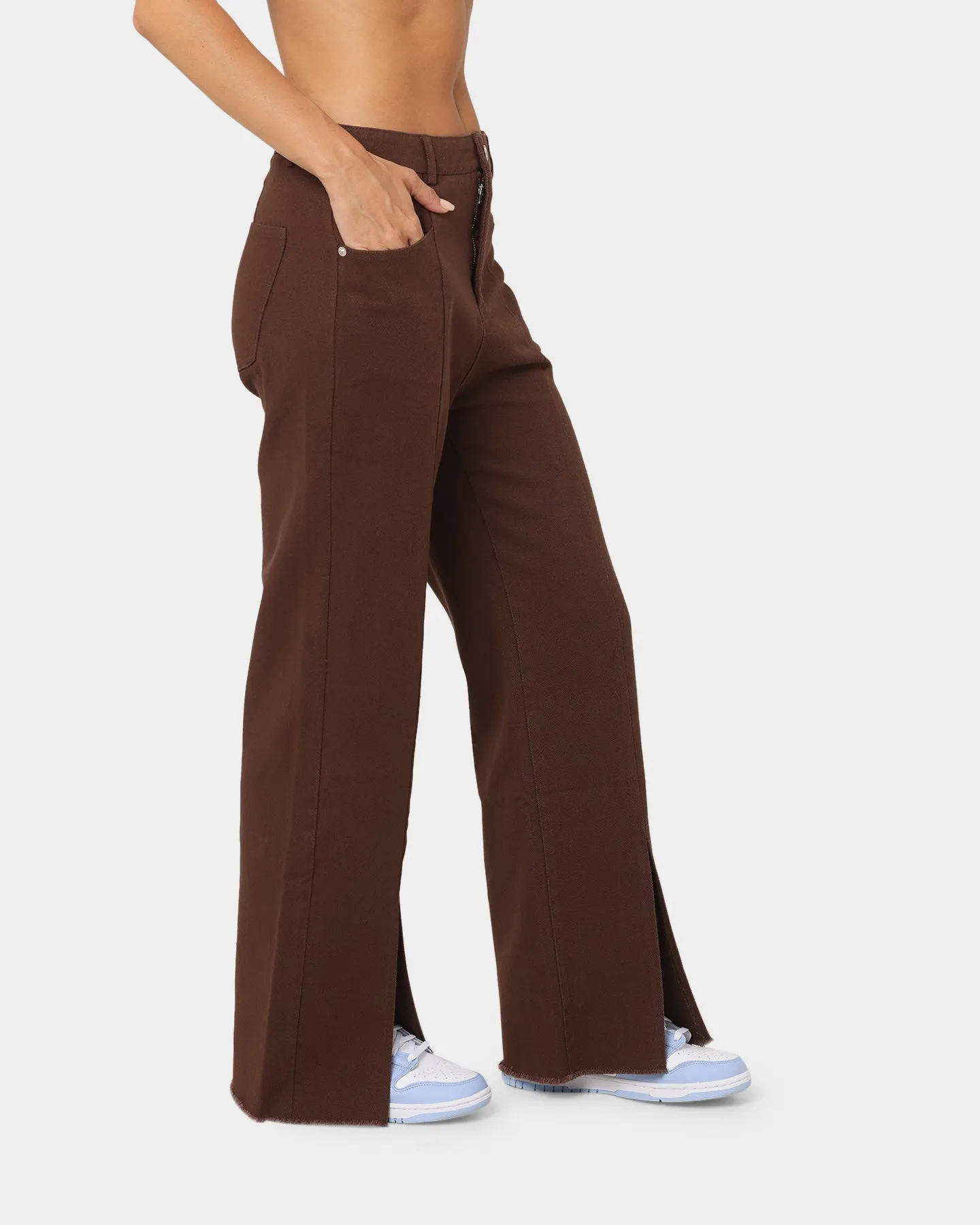 XXIII Women's Siobhan Seam Split Pants Brown