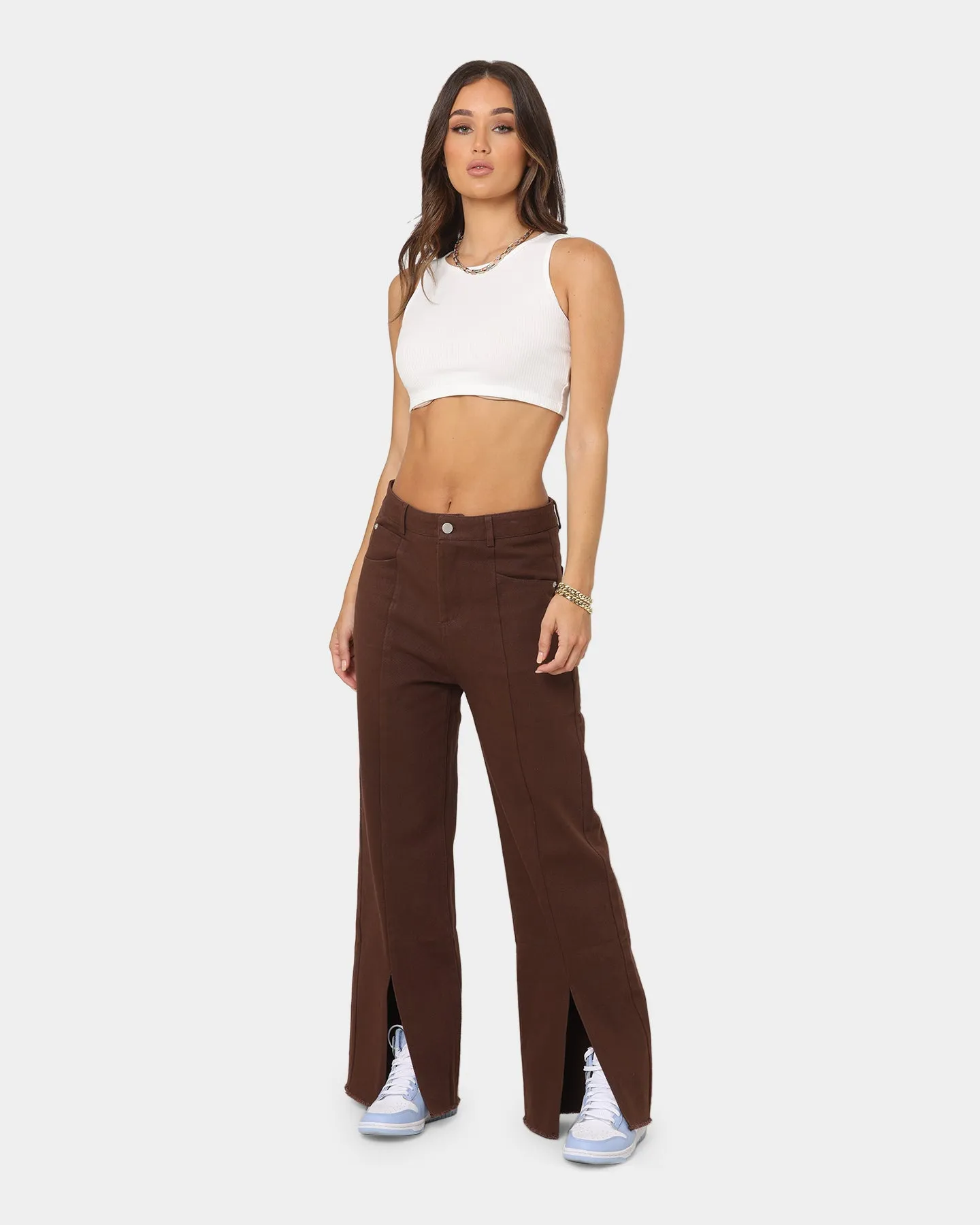 XXIII Women's Siobhan Seam Split Pants Brown